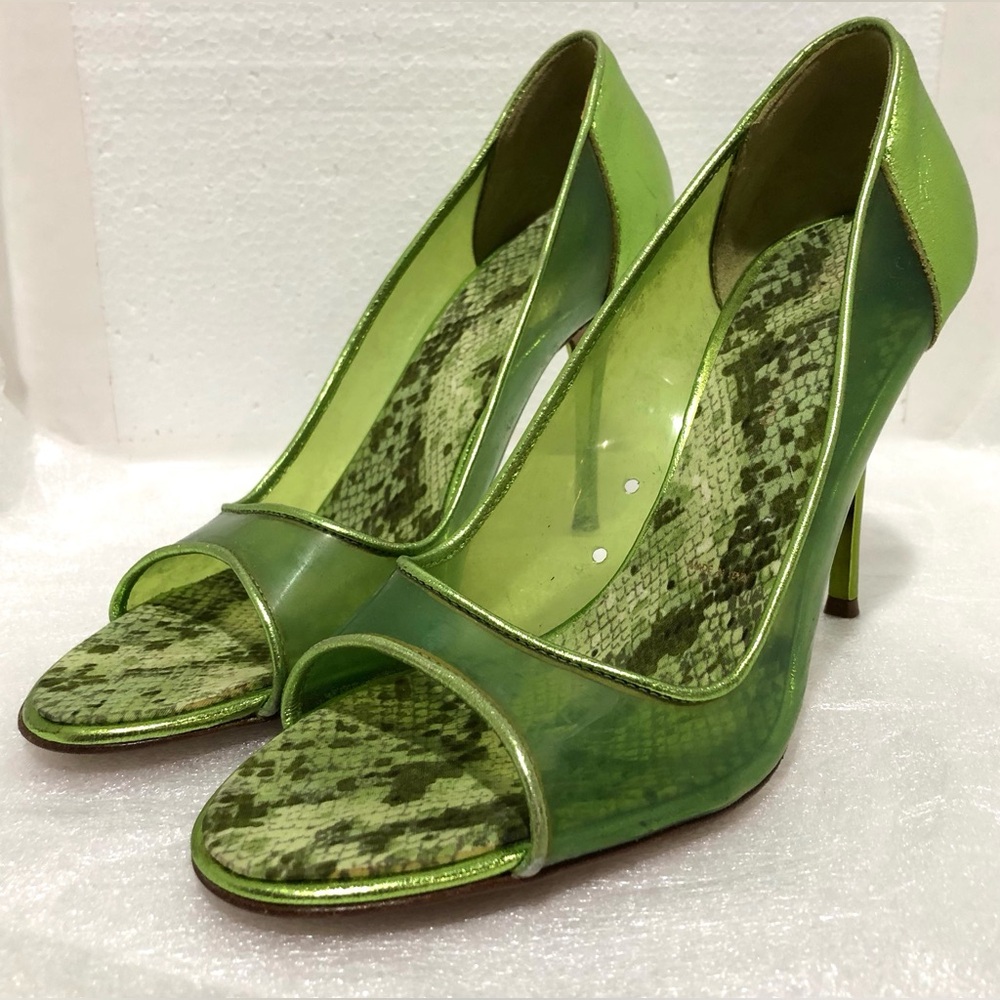 St. John Green Heels with Unique Design